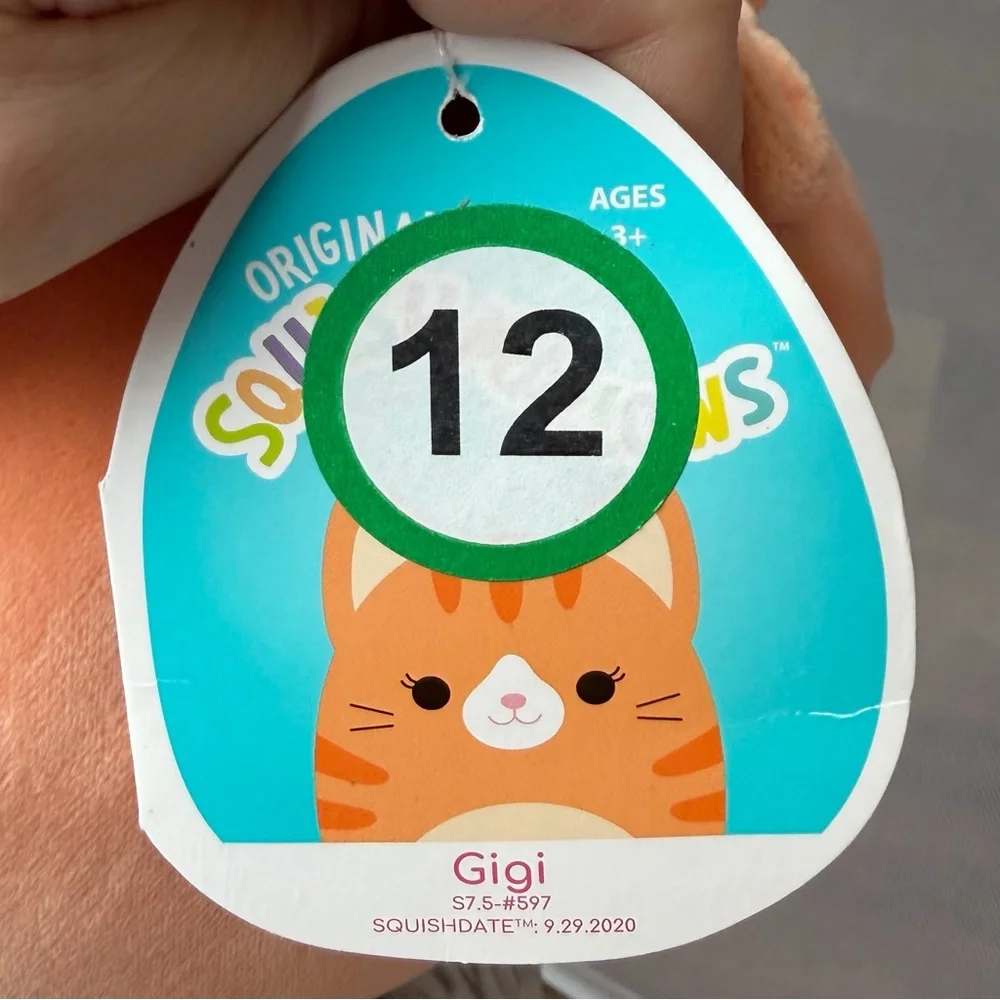 Squishmallow Gigi Orange Tabby Cat 7.5